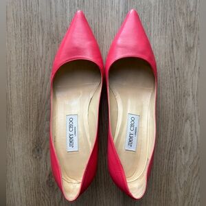 Jimmy Choo Love Pointed-toe Pumps in Bright Pink.